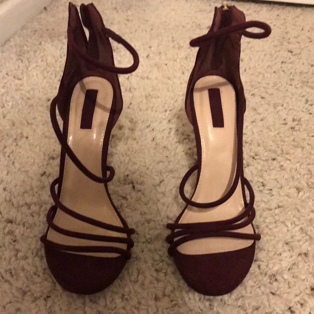 Forever 21 burgundy strappy heels